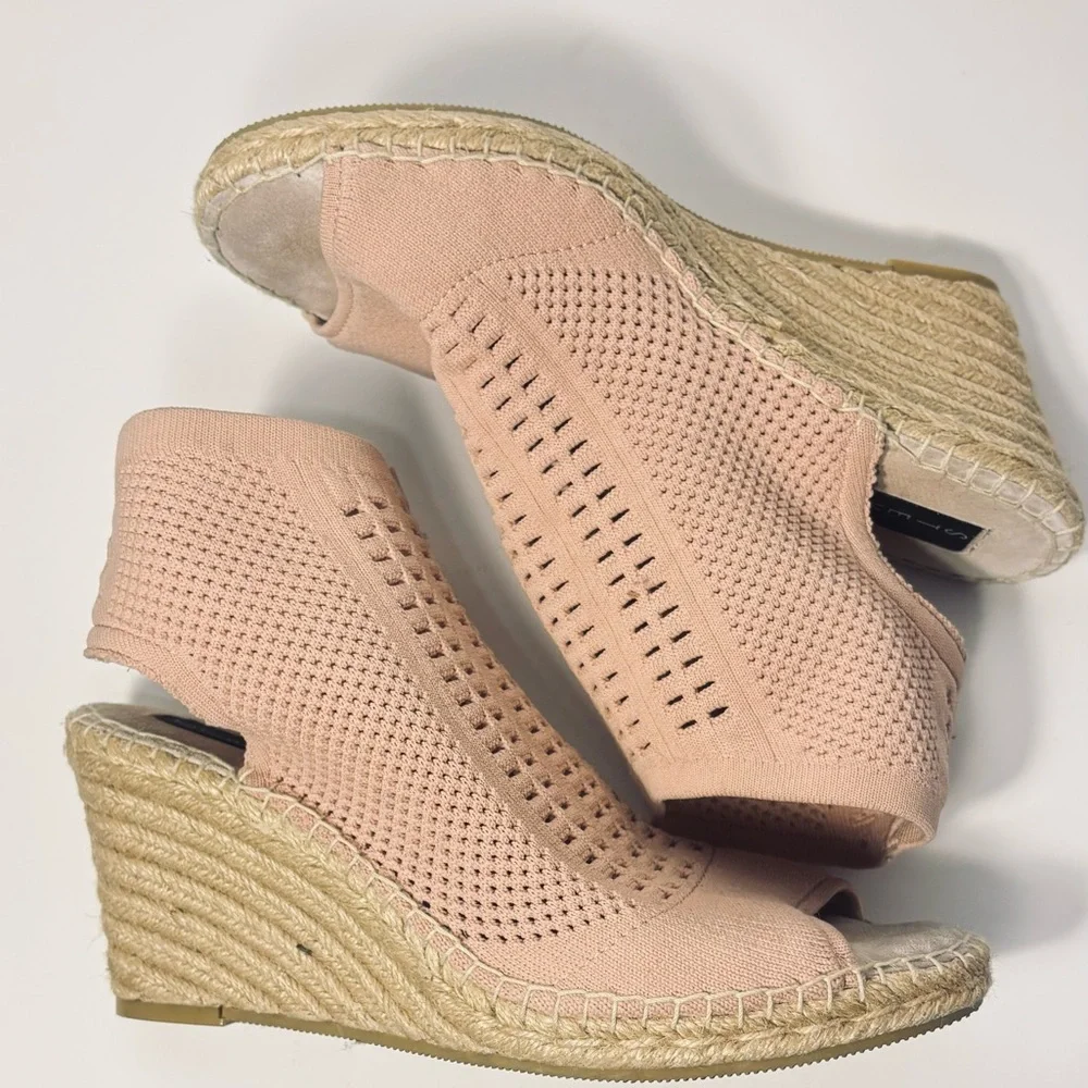 Steven by Steve Madden Loca Knit Pink Espadrille Wedge Size 9.5
